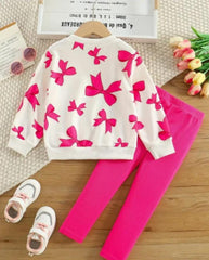 WHITE WITH PINK CONTRAST KIDS WINTER TRACKSUIT