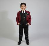 Boys Luxury 4-Piece Party Wear Coat Pant Set (Size 2 to 11 Years)