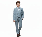 Boys 4-Piece Gray Coat Pant Suit (Size 2–13 Years)