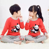Red and Grey Panda Printed Kids Wear For Baby And Baba