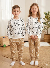 WHITE BEAR PRINTED KIDS WINTER TRACKSUIT