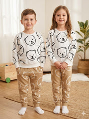 WHITE BEAR PRINTED KIDS WINTER TRACKSUIT
