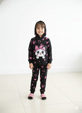 Black Kitty Hoodie 2 Pc