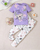 GOOD NIGHT BABY PURPEL PRINTED KIDS WEAR