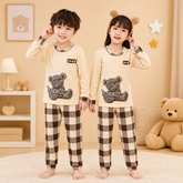 CHECK BEAR PRINTED KIDS WEAR