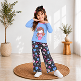 Blue Sleepy Princess Printed Kids Night Suit