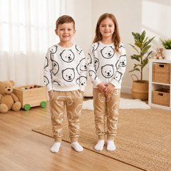 WHITE BEAR PRINTED KIDS WINTER TRACKSUIT