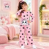 C1 PINK KITTY FULL SLEEVES GIRL SET