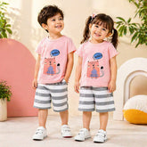 HELLO KITTY PRINTED SHORT SLEEVE KIDS WEAR