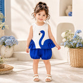 Girls Premium Summer Co-Ord Set – Flamingo Print Sleeveless Top with Bubble Shorts