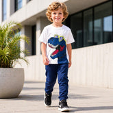 BLUE DINO SWAG PRINTED SET