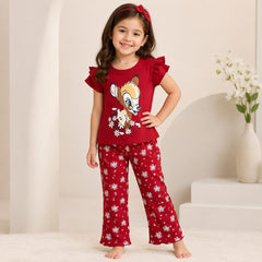 RED CUTE CHOICE PRINTED KIDS WEAR