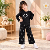 C1 BLACK SMILE STYLE SHIRT GIRL SET