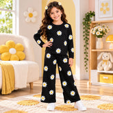 C1 BLACK SUN FLOWER STYLE SHIRT GIRL SET