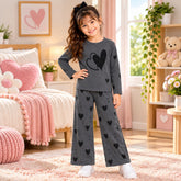 C1 GREY HEART STYLE SHIRT GIRL SET