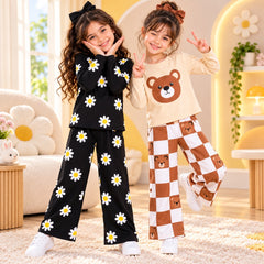C1 — Pack of 2 Daisy & Teddy Bear Girls Co-Ord Set