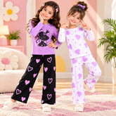 C1 —Pack of 2 Purple & White Floral Girls Co-Ord Set
