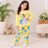 Yellow Princess printed kids short sleeves