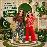 Red Daisy Flower Set + Brown Crown Girl Set (Pack of 2) D27