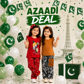Red Deer Printed & Brown Bow Girls’ Premium Casual Co-Ord Set ( Pack of Two )