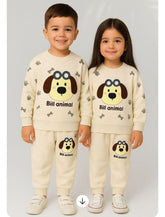 Title: Cream “Bill Animal” Dog Printed Tracksuit for Kids