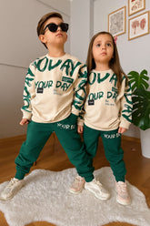 Title: Stylish "Your Day" Printed Tracksuit for Kids