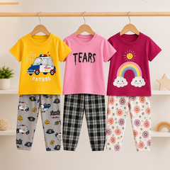 Kids Printed T-Shirt & Jogger Trouser Co-Ord Set – 3 Trendy Designs