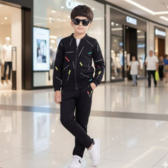 BLACK STRIPE PREMIUM WINTER KIDS TRACKSUITS
