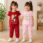 Red Deer & Pink Moon Print Pajama Set Pack of 2