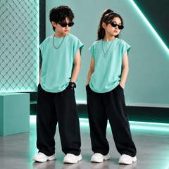 Mint Green Premium Kids Korean Style Sando Co-Ord Set