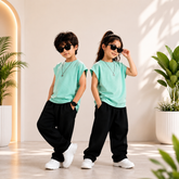 Mint Green Premium Kids Korean Style Sando Co-Ord Set