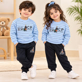 White Sweatshirt & Black Trouser Kids Tracksuit – O1
