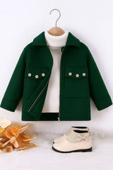 Baby/boy winter new bottle green button style zipper coat - W2025-014