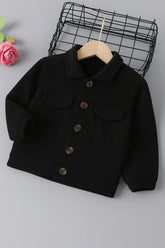 Baby/boy winter button style black coat - W2025-17