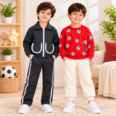 Charcoal Grey Tracksuit & Red Panda Sweatshirt with Trouser - Pack of Two