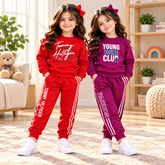 Red Tommy Hilfiger Style & Purple Young Club Girls Winter Tracksuit ( Pack Of Two )