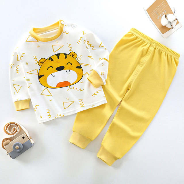 Off White Lion with yellow pajama Printed Kids wear