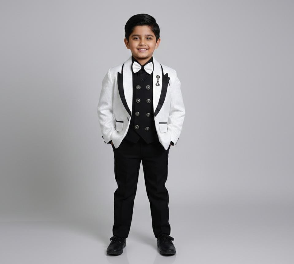 Boys Premium 4-Piece Party Wear Coat Pant Set (Size 2 to 11 Years)