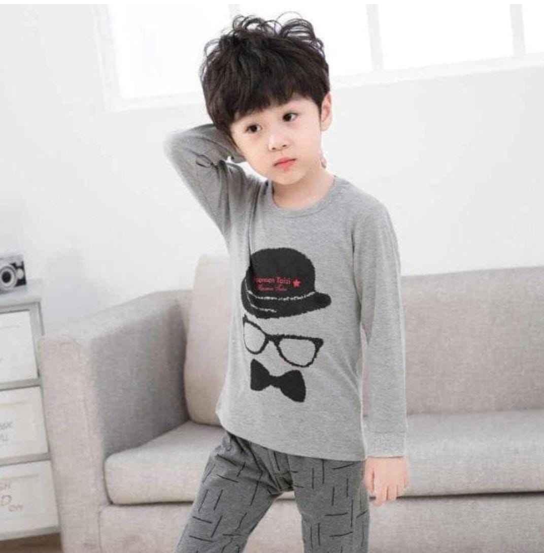 Grey Detective Printed Kids Wear