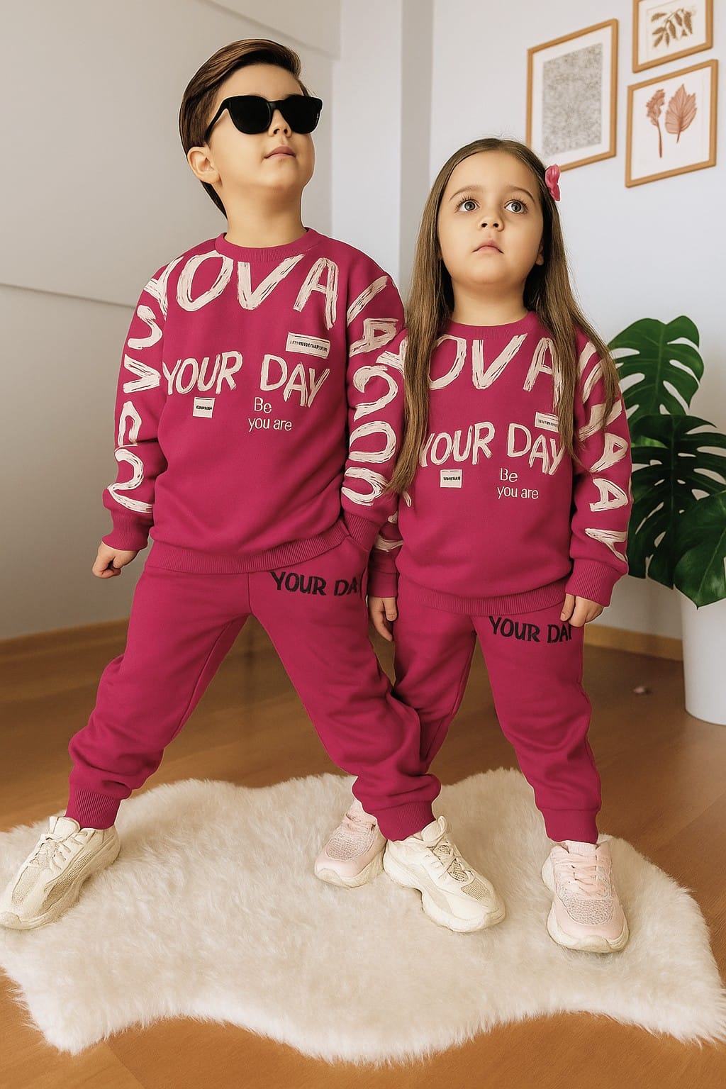 PINK : YOUR DAY PRINTED WINTER TRACKSUIT