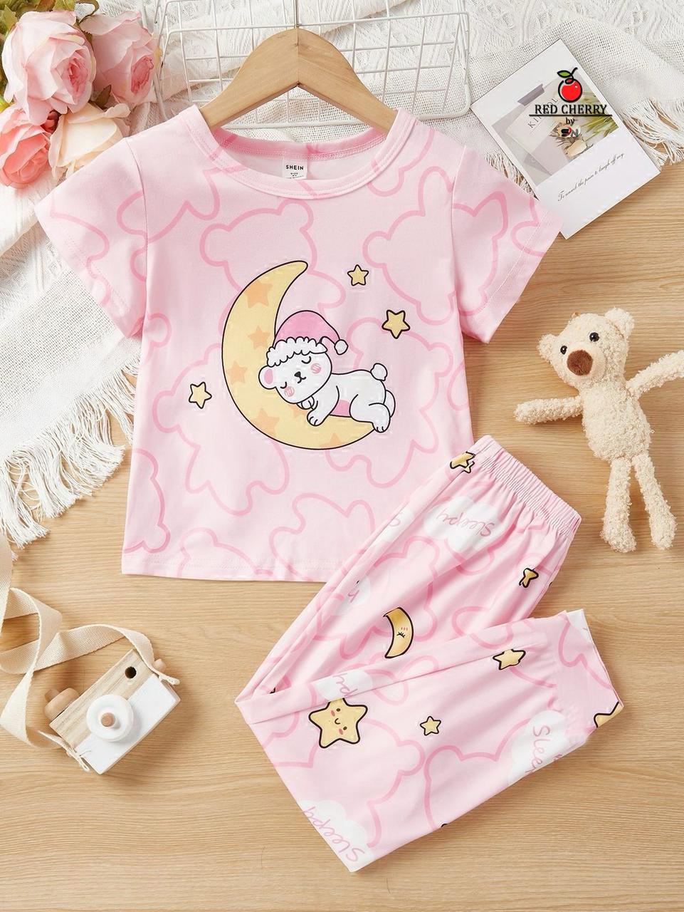 PINK MOON VILD PAJAMA PRINTED KIDS WEAR