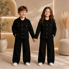 FULL SLEEVES SHIRT DOUBLE POKET KIDS WEAR 4 COLOURS