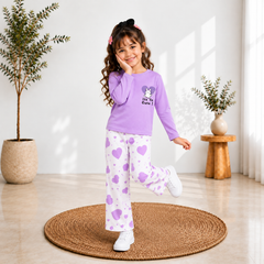 C1 PURPAL ITS TO CUTE STYLE SHIRT GIRL SET