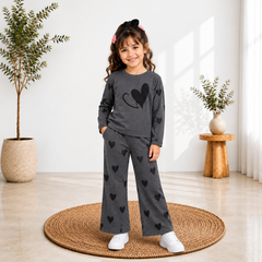 C1 GREY HEART STYLE SHIRT GIRL SET
