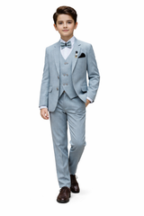 Boys 4-Piece Gray Coat Pant Suit (Size 2–13 Years)