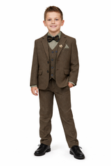 Boys Designer Coat Pant 4-Piece Set (Ages 2–11 Years)