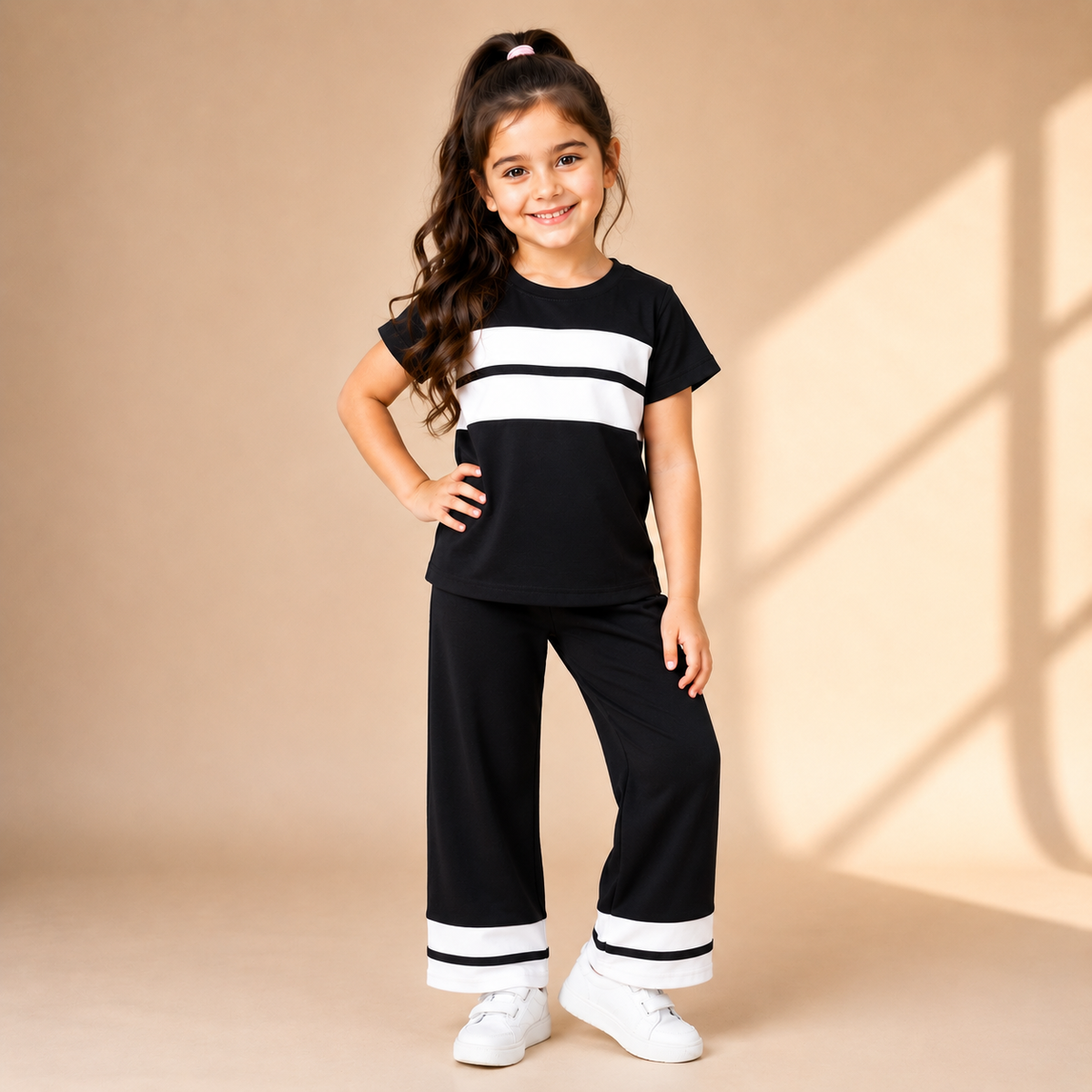 Black  Sando Panal Printed Kids Wear