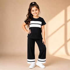 Black  Sando Panal Printed Kids Wear