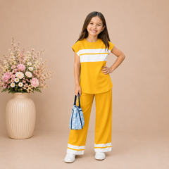 Yellow Sando Panal Printed Kids Wear