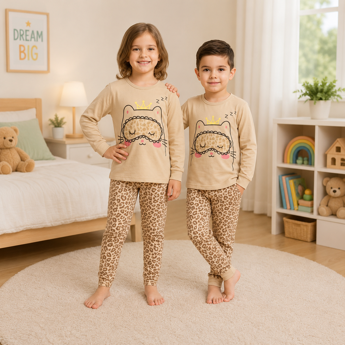Brown Cheeta pjama Printed Kids Wear